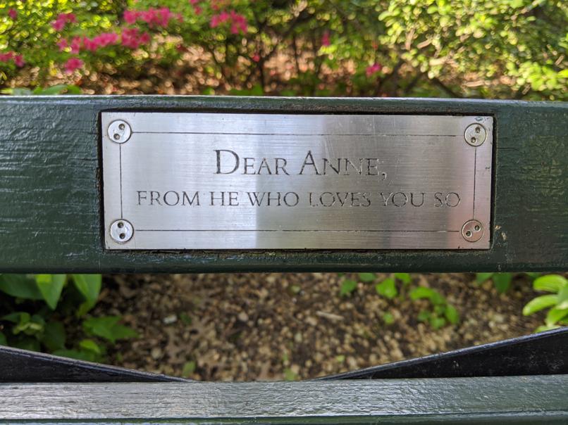 I saw this bench in Central Park