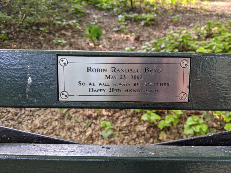 I saw this bench in Central Park