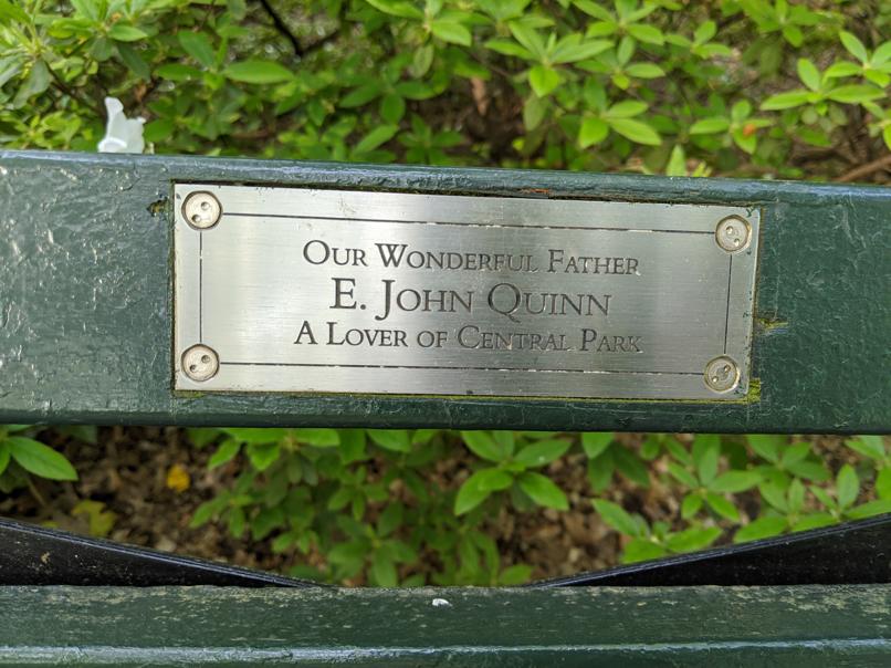 I saw this bench in Central Park