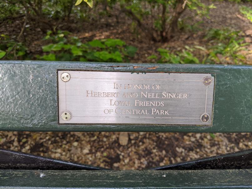 I saw this bench in Central Park