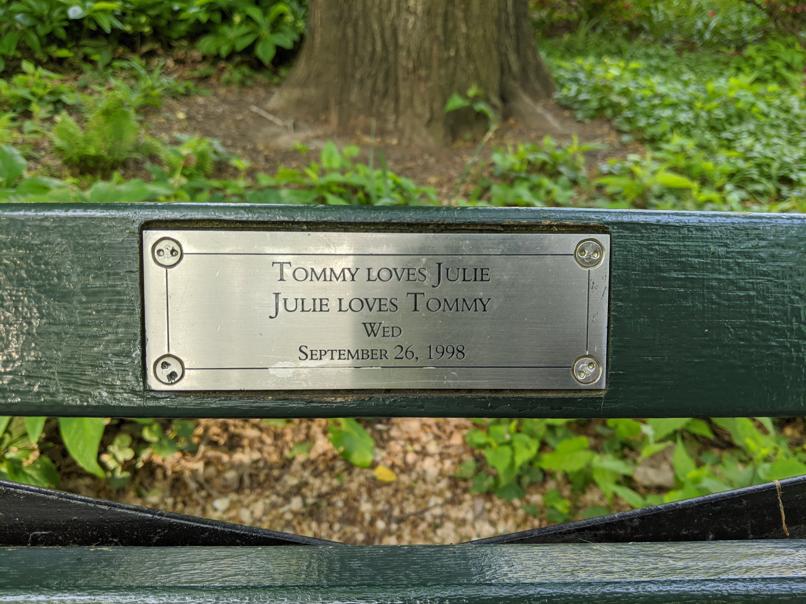 I saw this bench in Central Park