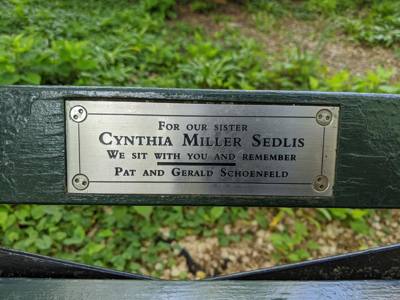 I saw this bench in Central Park