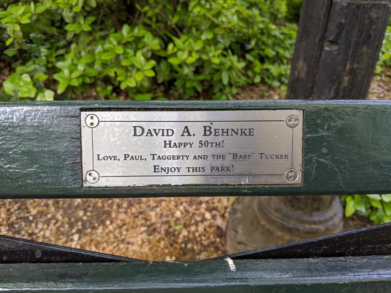 I saw this bench in Central Park