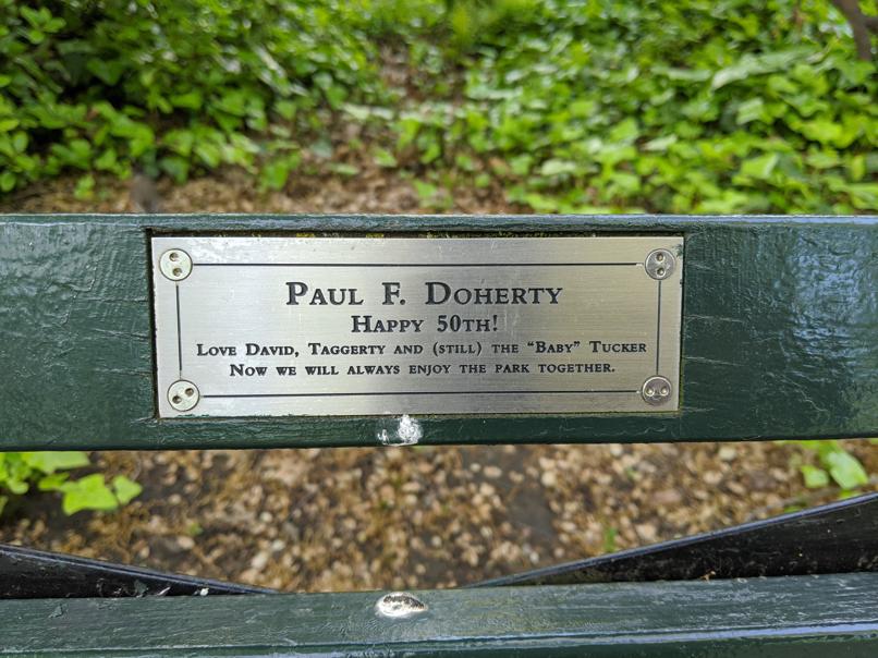 I saw this bench in Central Park