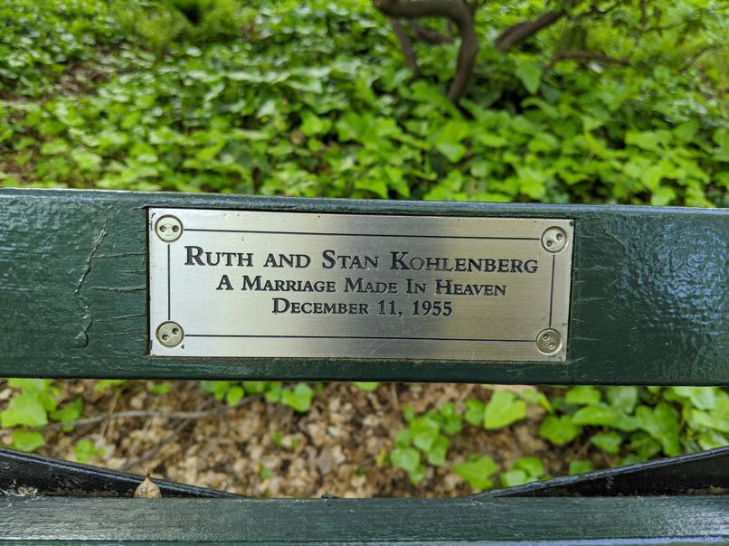 I saw this bench in Central Park