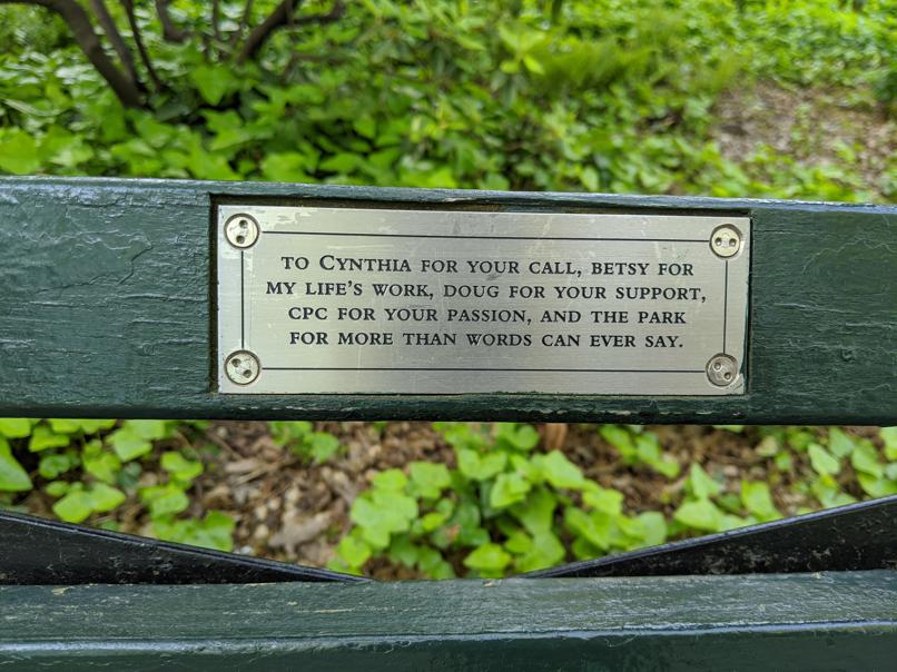 I saw this bench in Central Park