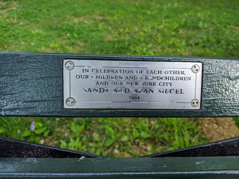 I saw this bench in Central Park