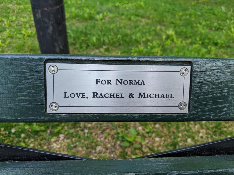 I saw this bench in Central Park