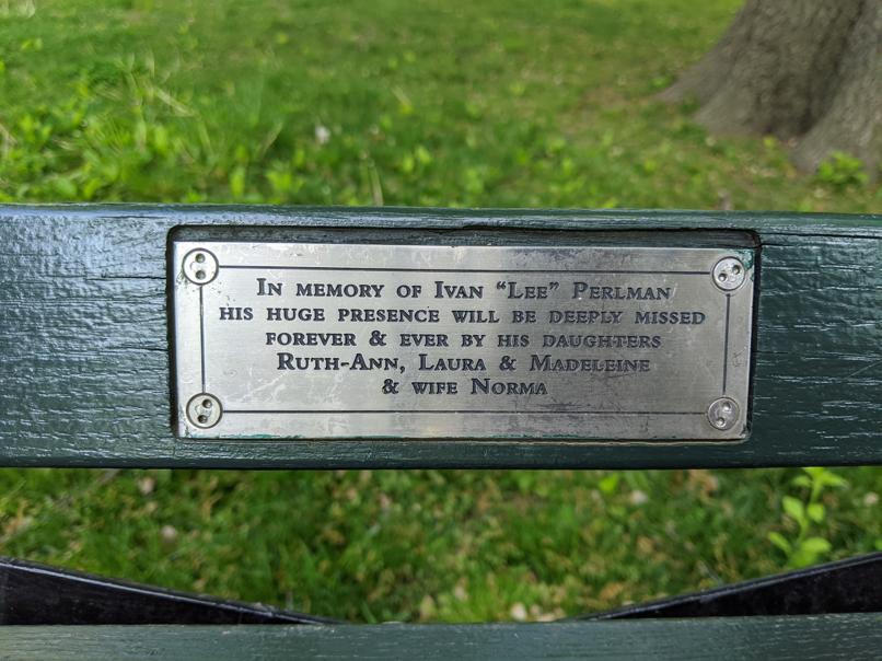 I saw this bench in Central Park