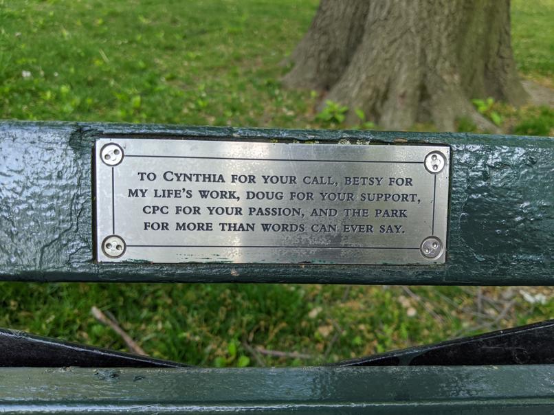 I saw this bench in Central Park