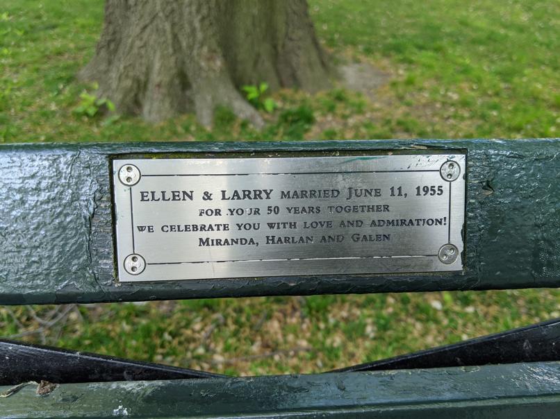 I saw this bench in Central Park