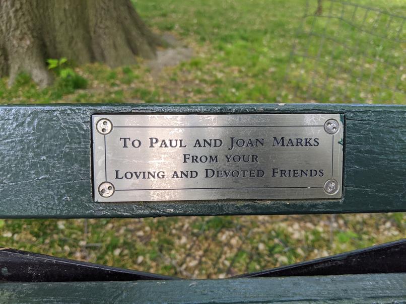 I saw this bench in Central Park