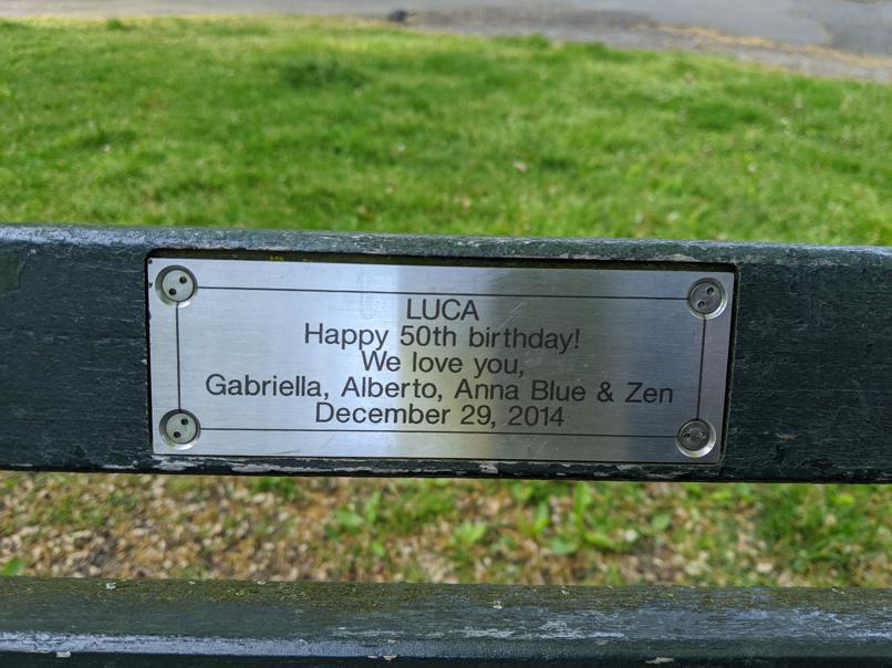 I saw this bench in Central Park