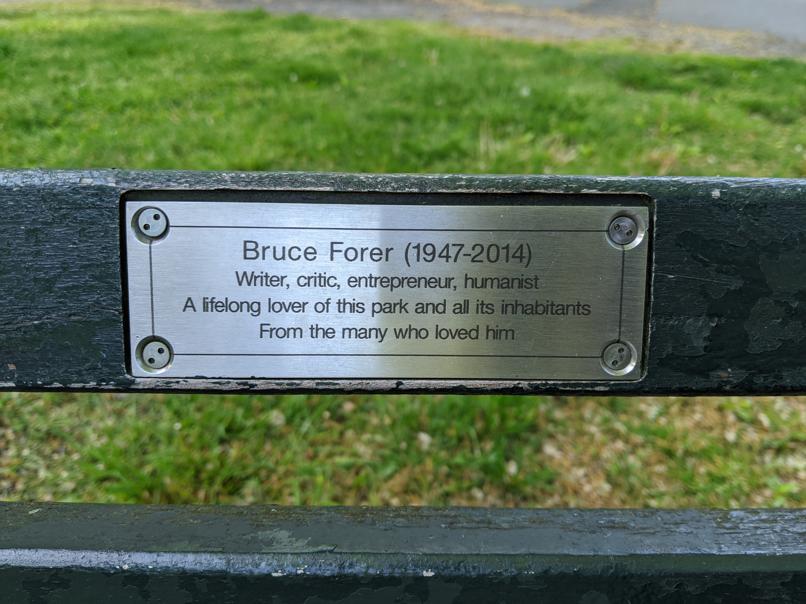 I saw this bench in Central Park