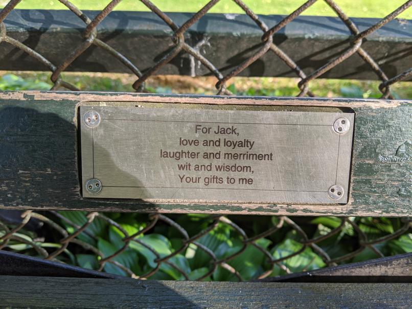 I saw this bench in Central Park