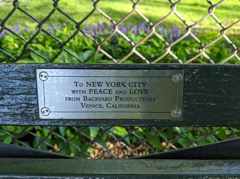 I saw this bench in Central Park