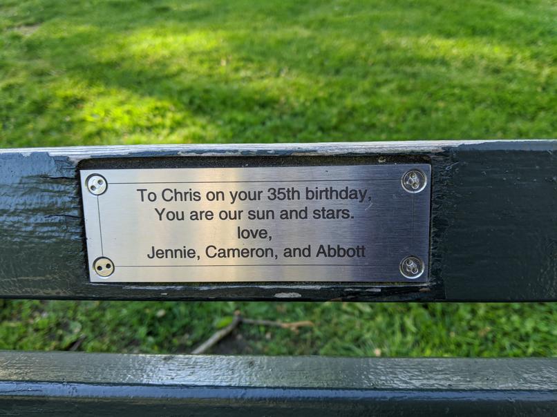 I saw this bench in Central Park