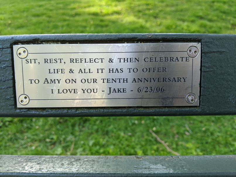 I saw this bench in Central Park