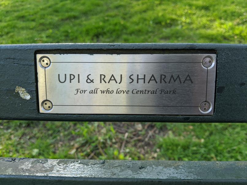 I saw this bench in Central Park