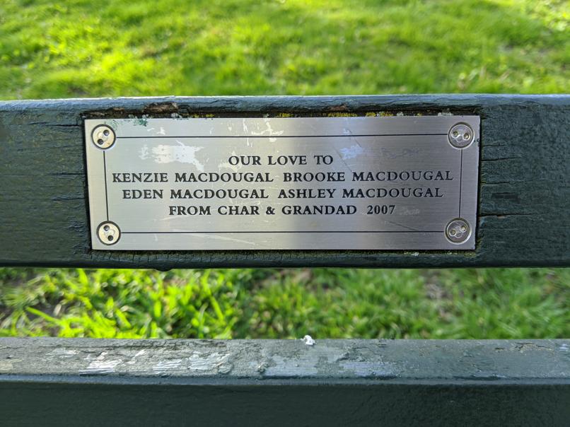 I saw this bench in Central Park