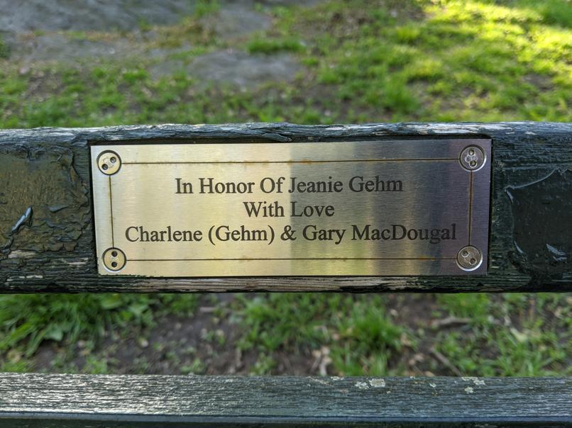 I saw this bench in Central Park