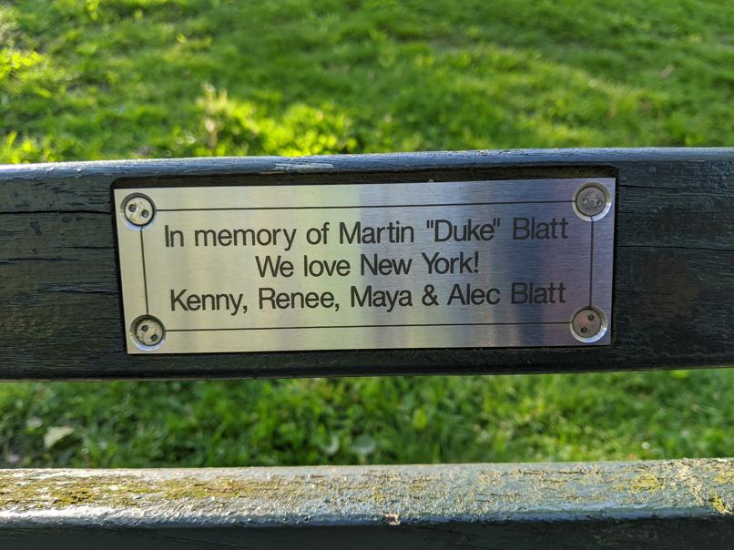 I saw this bench in Central Park