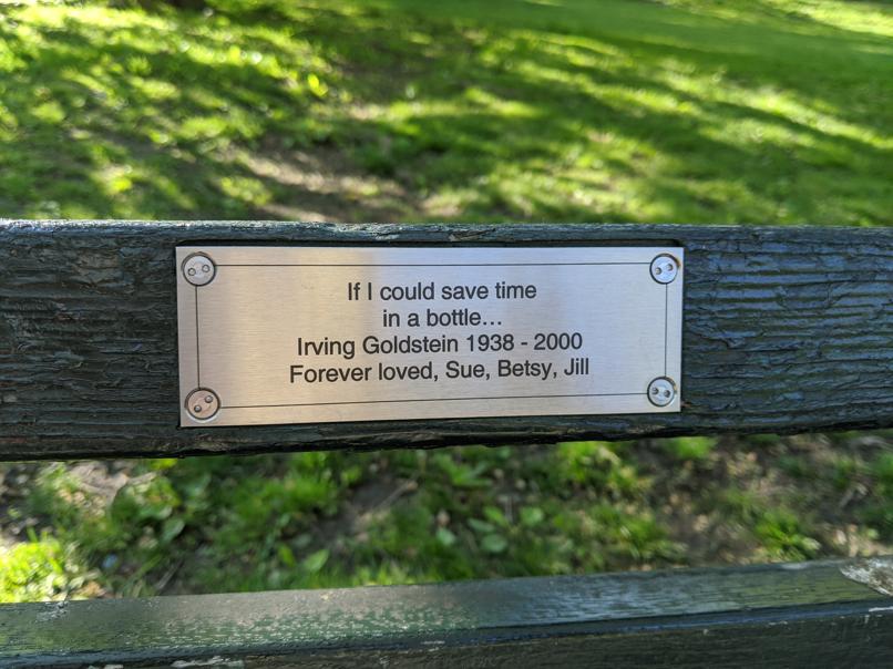 I saw this bench in Central Park