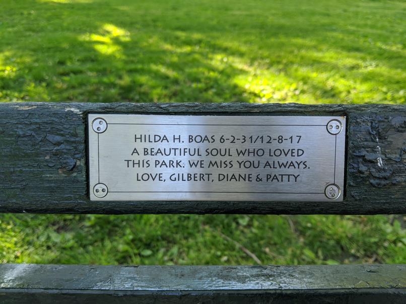 I saw this bench in Central Park