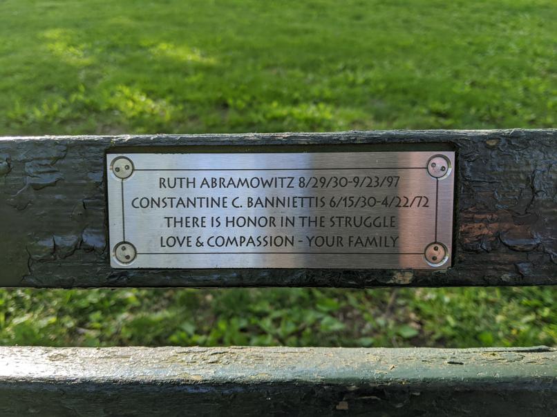 I saw this bench in Central Park