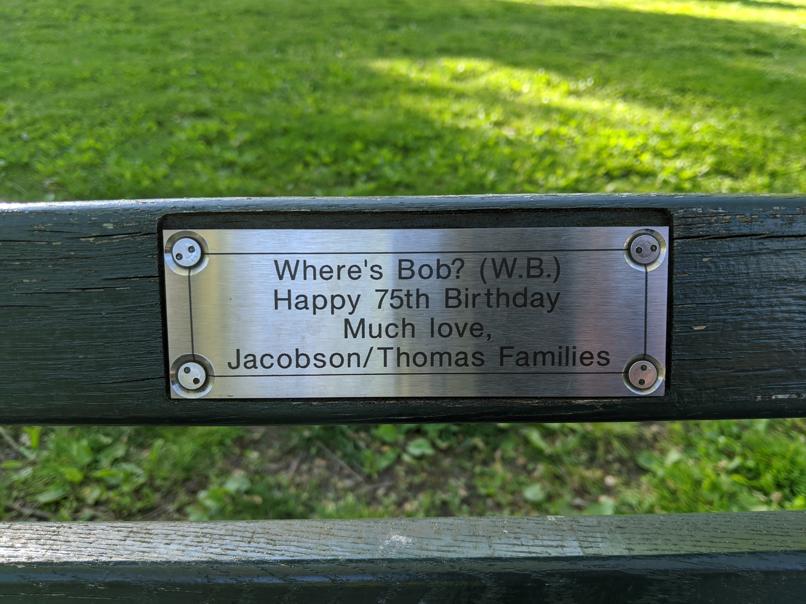 I saw this bench in Central Park