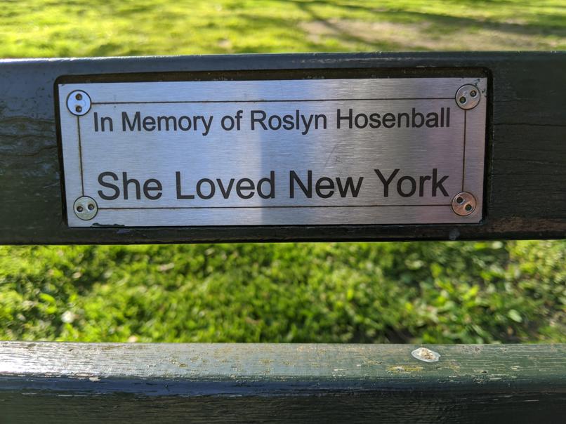 I saw this bench in Central Park