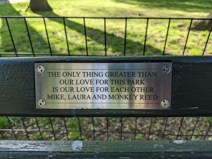 I saw this bench in Central Park