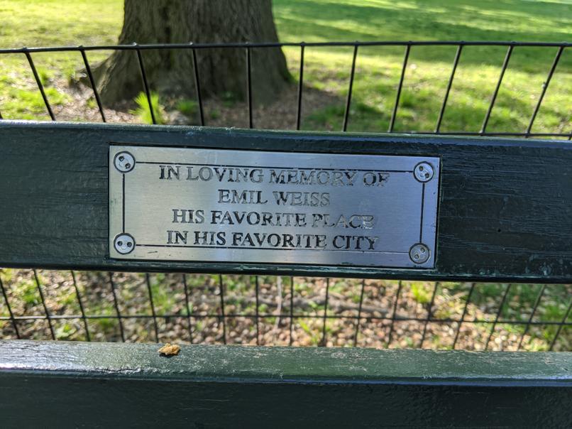 I saw this bench in Central Park