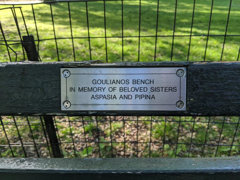 I saw this bench in Central Park