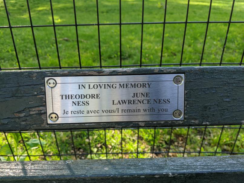 I saw this bench in Central Park