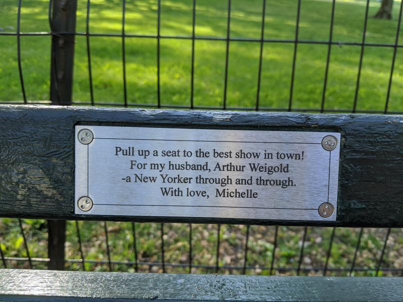 I saw this bench in Central Park