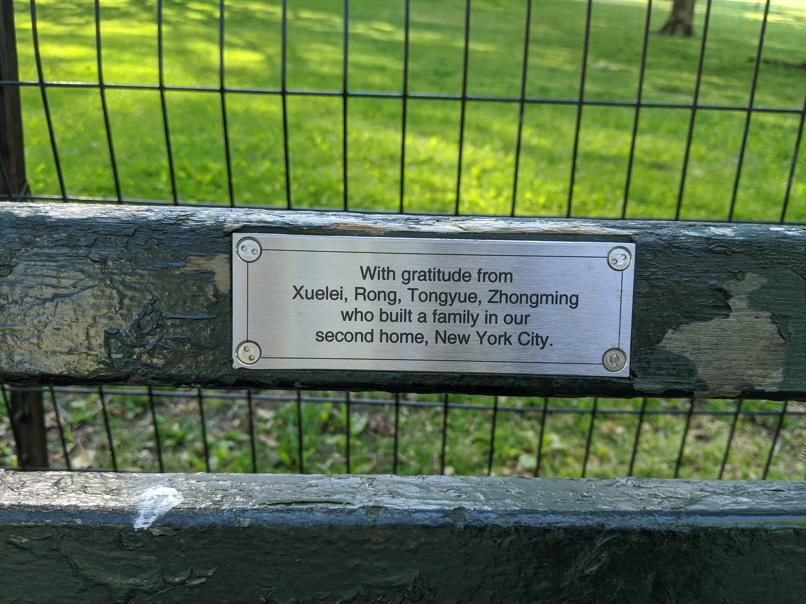 I saw this bench in Central Park