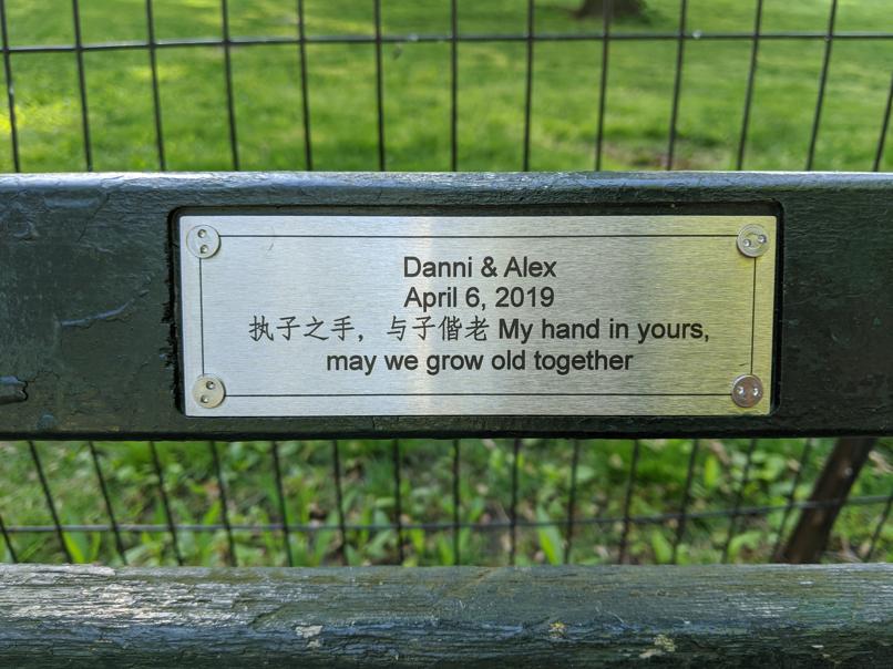 I saw this bench in Central Park