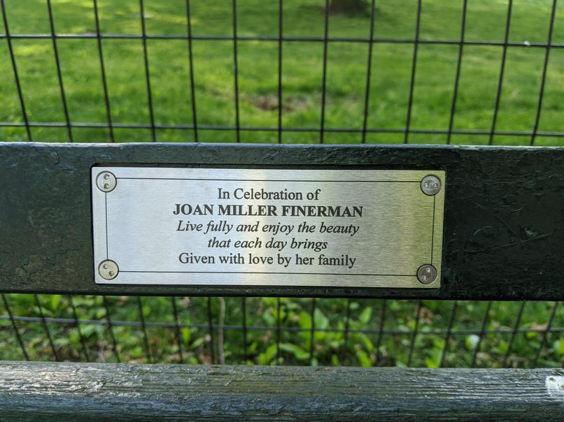 I saw this bench in Central Park