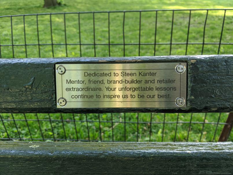 I saw this bench in Central Park