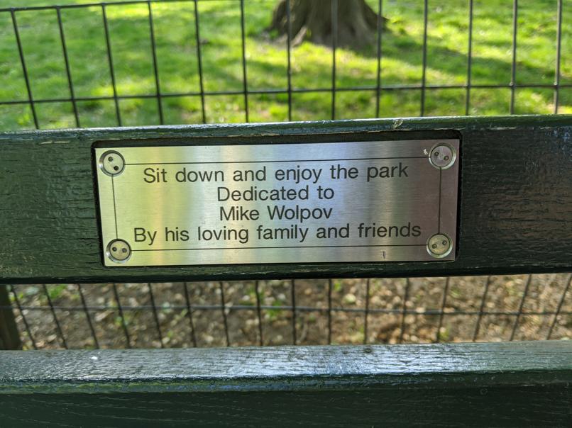 I saw this bench in Central Park