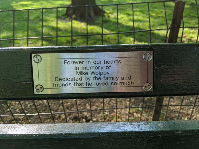 I saw this bench in Central Park