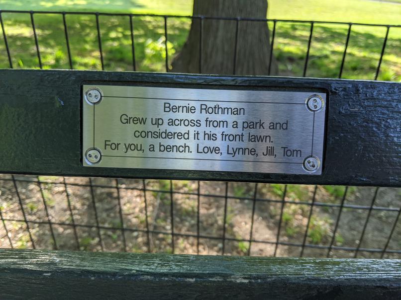 I saw this bench in Central Park