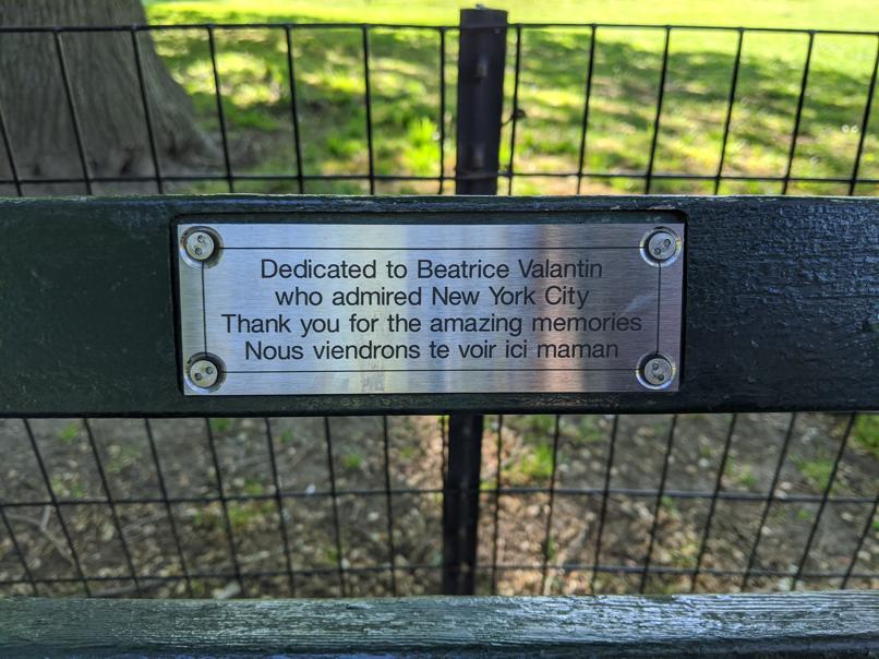 I saw this bench in Central Park