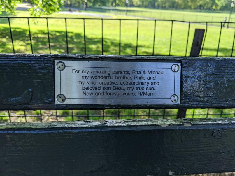 I saw this bench in Central Park