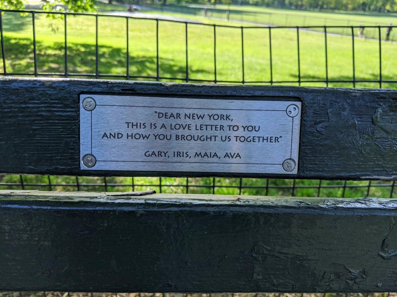 I saw this bench in Central Park