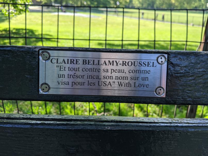 I saw this bench in Central Park