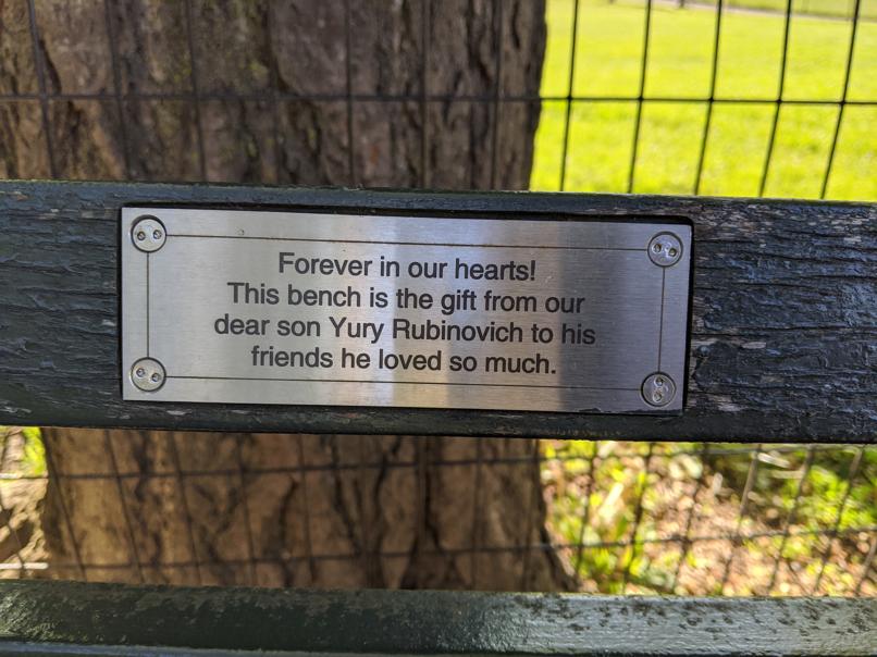 I saw this bench in Central Park