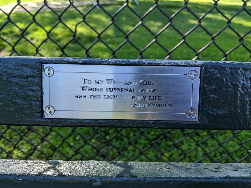 I saw this bench in Central Park