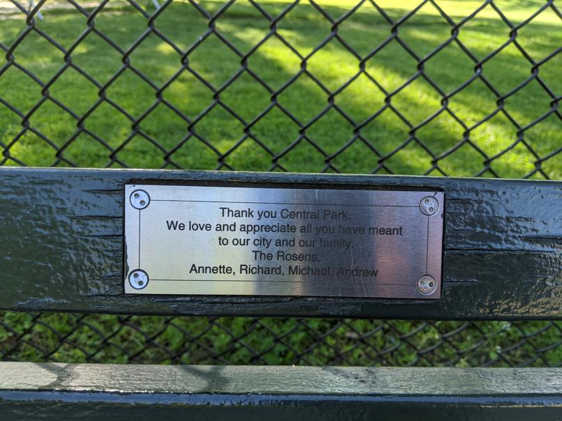 I saw this bench in Central Park